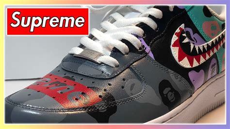 Would you like to learn how to improve. SUPREME x BAPE CUSTOM AIR FORCE 1's - (Full Length Video ...