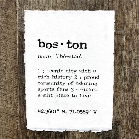 Boston Massachusetts Definition Print In Typewriter Font On Etsy