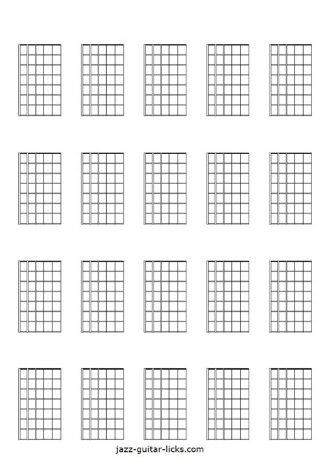 Free Blank Guitar Chord Chart Sheets Guitar Fretboard Guitar Chord