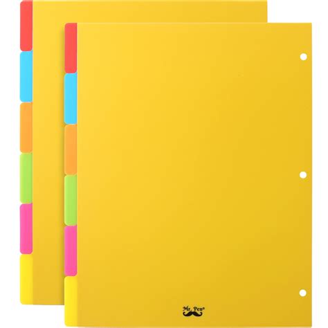 Buy Mr Pen Binder Dividers 6 Tab Dividers Pack Of 2 Sets 12