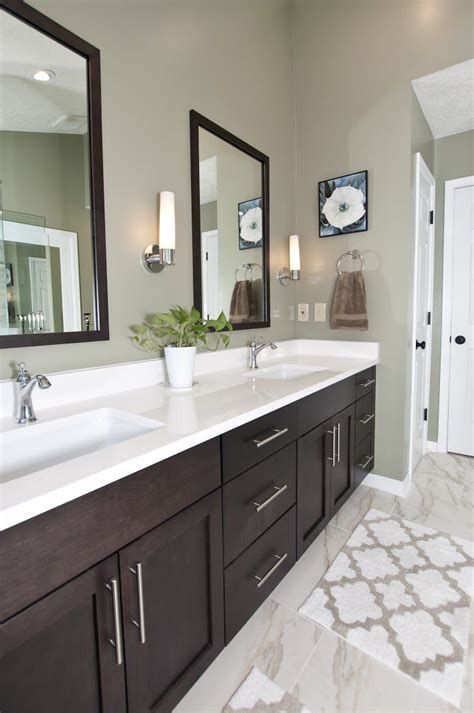 35 Beautiful Dark Bathroom Cabinets With White Countertops Artofit