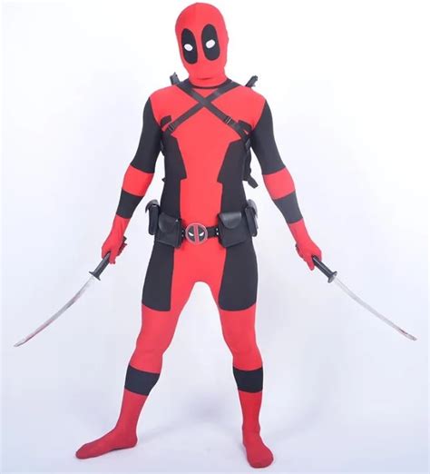 Deadpool Costume Adult Spandex Halloween Zeitai Cosplay Full Body With