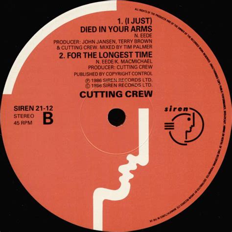 Cutting Crew I Just Died In Your Arms 1986 Uk 12