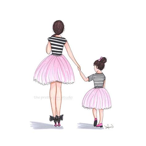 You'll finally bring together your newfound skills by making your own cartoon people drawings in a way that suits. Mother daughter ballerina illustration,Mother daughter ...