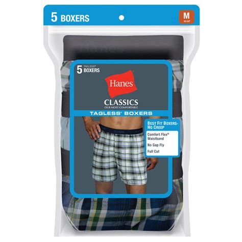 Hanes Mens Classics Tagless Boxers 5 Pack Eastern Mountain Sports