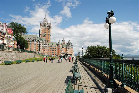 Road View With Chateau In Quebec City Canada Image Free Stock Photo