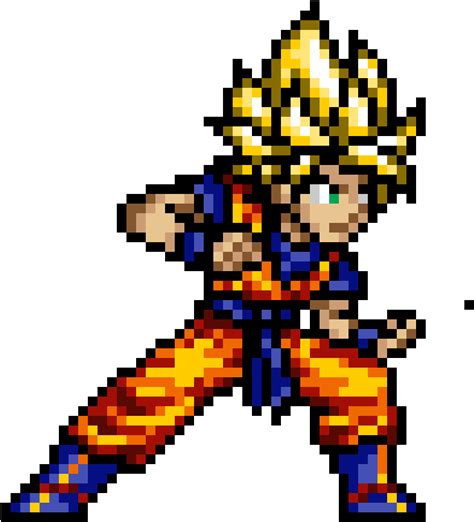 Super Saiyan Goku Png Dragon Ball Pixel Art Clipart Full Size