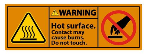 Warning Hot Surface Do Not Touch Symbol Sign Isolate On White