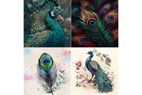 Peacock Digital Prints Graphic By Quirk Junk Journals · Creative Fabrica