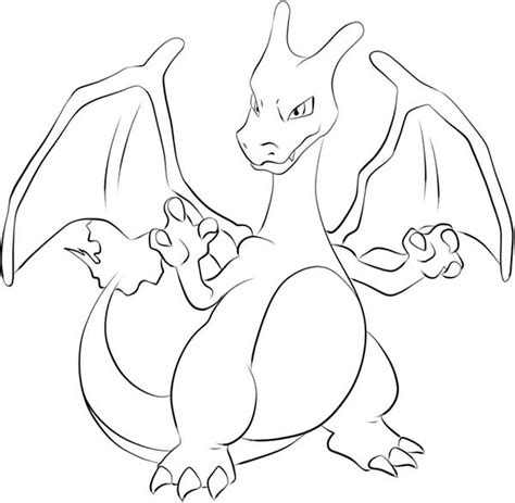 Coloriage dracaufeu est la dernière évolution de l'un des initiales pokémon suivantes salamèche et reptincel gratuits! Shiny Charizard Coloring Page Coloring Pages