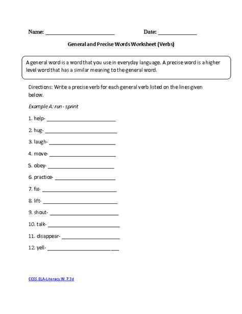 7th grade english language arts. 7th Grade English Writing Worksheets - DIY Worksheet