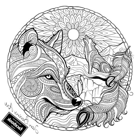 Mandala De Loup Coloriages Mandalas Animaux à Télécharger