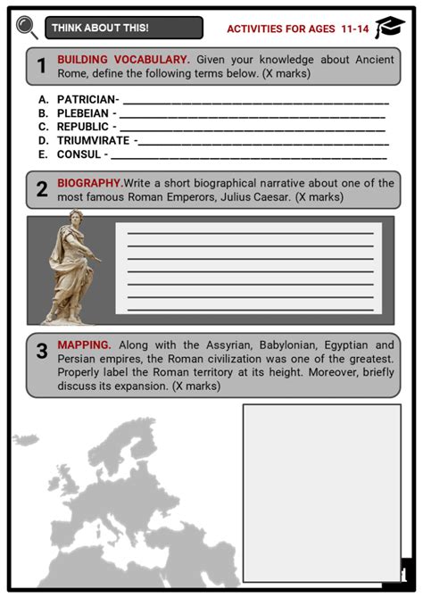 ancient rome facts worksheets information history structure