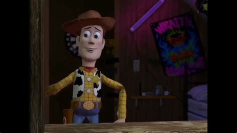 Toy Story Woody Used Buzzs Arm To Pretend As Buzz Lightyear Scene