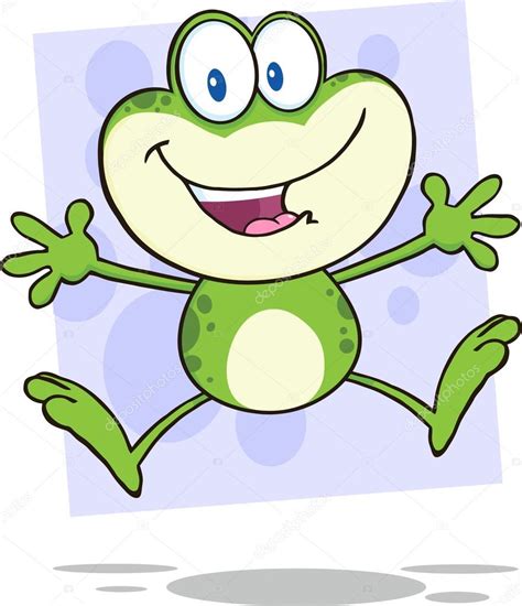 Frog Cartoon Character Jumping — Stock Vector © Hittoon
