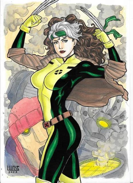 Rogue Sexy Amazing Pinup Original Comic Page By Lucas Gomes Ag2 3000