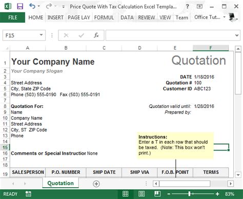 The reason why i said cell reference formulas are flexible because if we make any changes to the formula input cells (a1, a2, a3), it will reflect the changes in the formula cell (a4). Price Quote With Tax Calculation Template For Excel