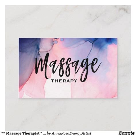 Massage Therapist Massage Therapy Watercolor Business Card Massage Therapy