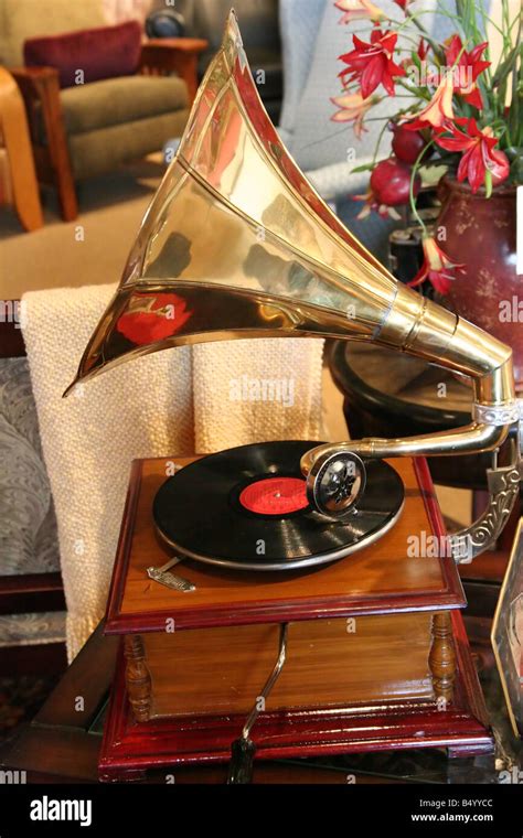 An Old Vintage Hand Crank Record Player Stock Photo Alamy