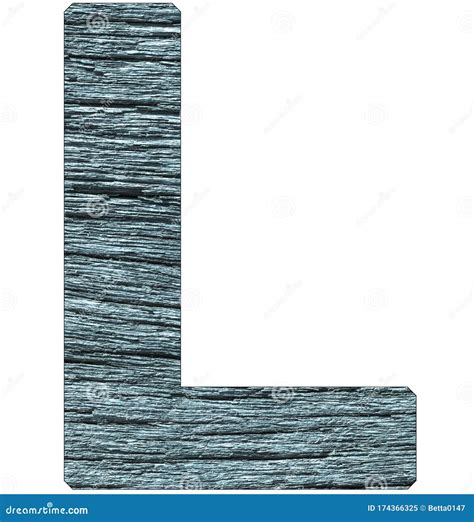 Letra L Del Alfabeto Con Textura De Madera En Color Azul Imagen De