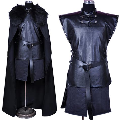 Halloween Game Of Thrones Jon Snow Cosplay Costume Men Fancy Dress