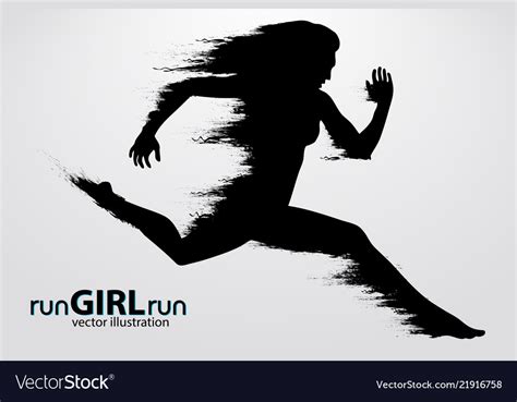 Silhouette A Running Female Royalty Free Vector Image