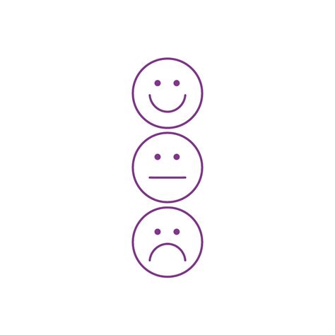Purple Happy Neutral Sad Face Stamp Superstickers