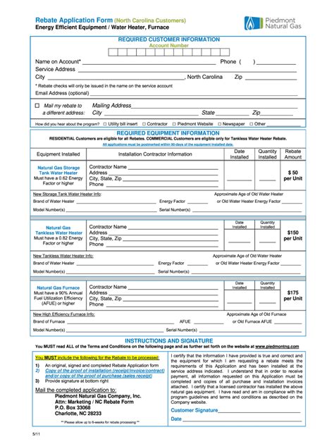 piedmont natural gas rebate 2011 2024 form fill out and sign printable pdf template airslate