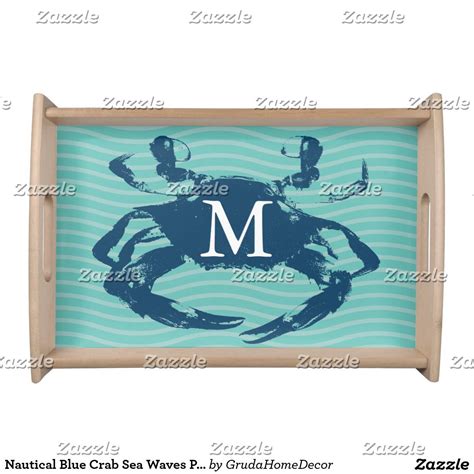 Create your own serving tray | Zazzle.com | Personalized serving tray, Nautical blue, Serving tray