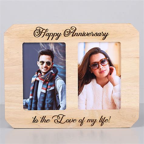 Online Personalised Happy Anniversary Wooden Photo Frame T Delivery
