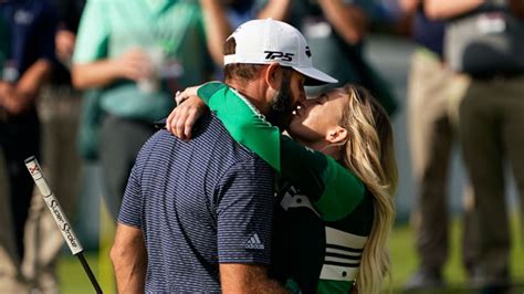 Paulina Gretzky Shares Kiss With Dustin Johnson After Masters Golf Win