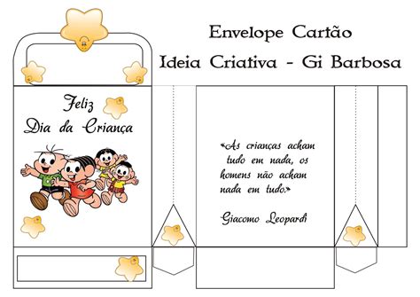 O dia mundial da criança em portugal é celebrado a 1 de junho. Envelope Cartão Dia da Criança Turma da Mônica com Estrela ...