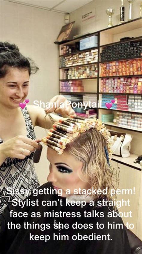 Femdom Captions Sissy Captions New Perm Sissy Boi French Maid Pin Curls Permed Hairstyles