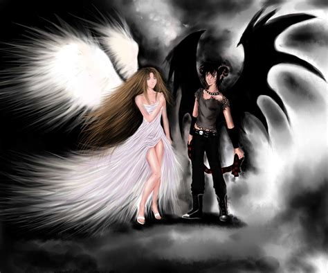 Angel And Demon By Theliazein On Deviantart Angel Wallpaper Angels