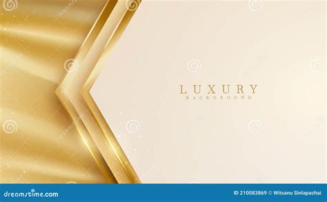 Abstract Yellow Luxury Background With Golden Line Realistic Paper