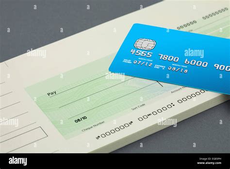 Cheque Book And Bank Card Stock Photo Alamy