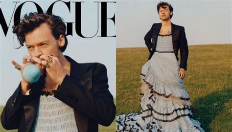 how harry styles subverted the patriarchy by wearing a dress on the cover of vogue viva