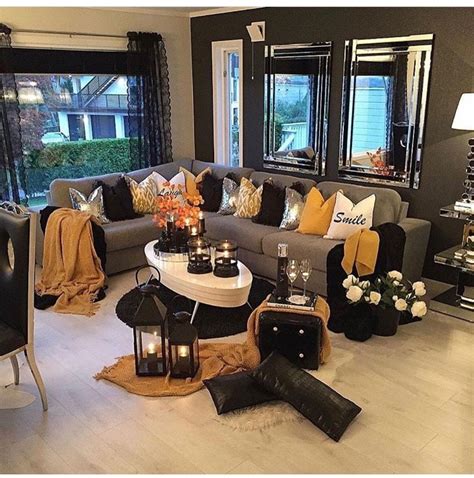 Black And Silver Living Room Decor Love The Color Bo Yellow Grey Black