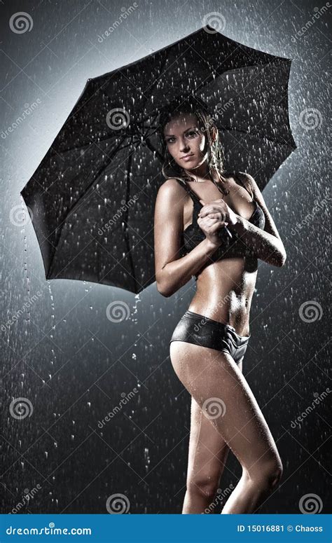 Young Woman With Umbrella Stock Image Image 15016881