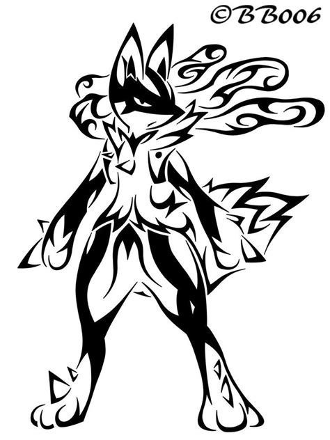 Lucario is a fighting/steel type pokémon introduced in generation 4. Tribal Mega-Lucario by blackbutterfly006 | Dibujos de ...