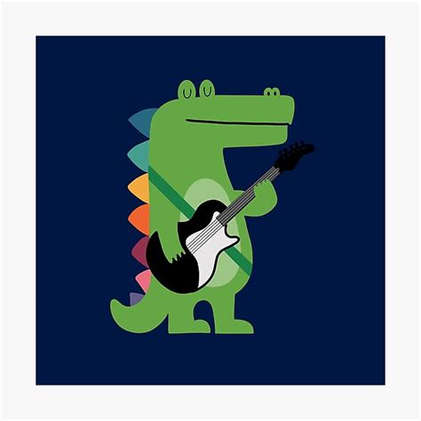Cute Crocodile Playing The Electric Guitar Photographic Print For