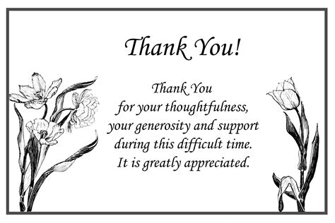 Funeral Thank You Notes Wording Sympathy Thank You Note