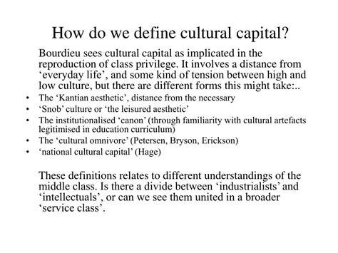 Ppt Cultural Capital And Social Stratification In Britain Powerpoint