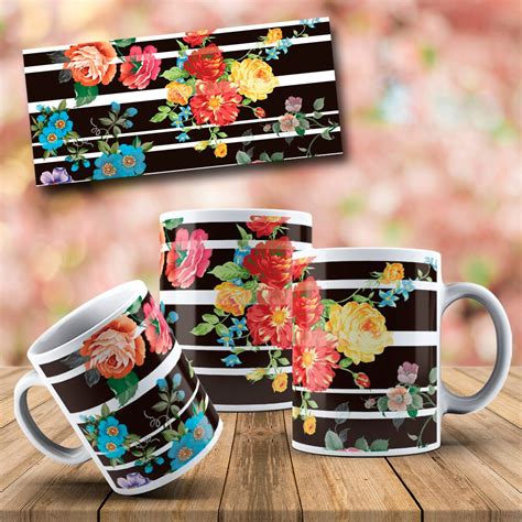 Template Mug Design Flower Mockup Free Digital Download Digital Mug