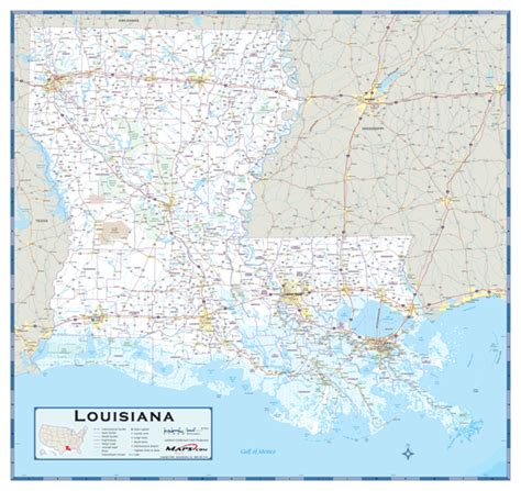Louisiana County Highway Wall Map By Mapsales