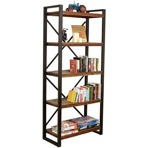 Accrington Reclaimed Wood Open Bookcases