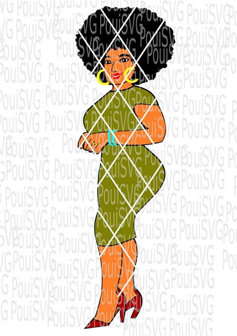 Afro Womanafro Lady Svg Full Body Svgsilhouette Svg