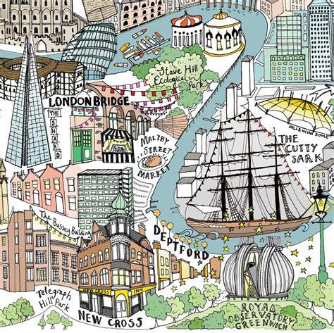 Map Of London Illustrated Map London Map Map Riset