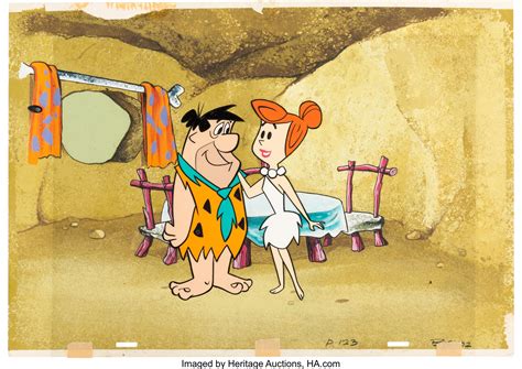 The Flintstones Painted Production Background And Publicity Cel Setup