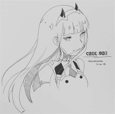 Anime Zero Two Drawing